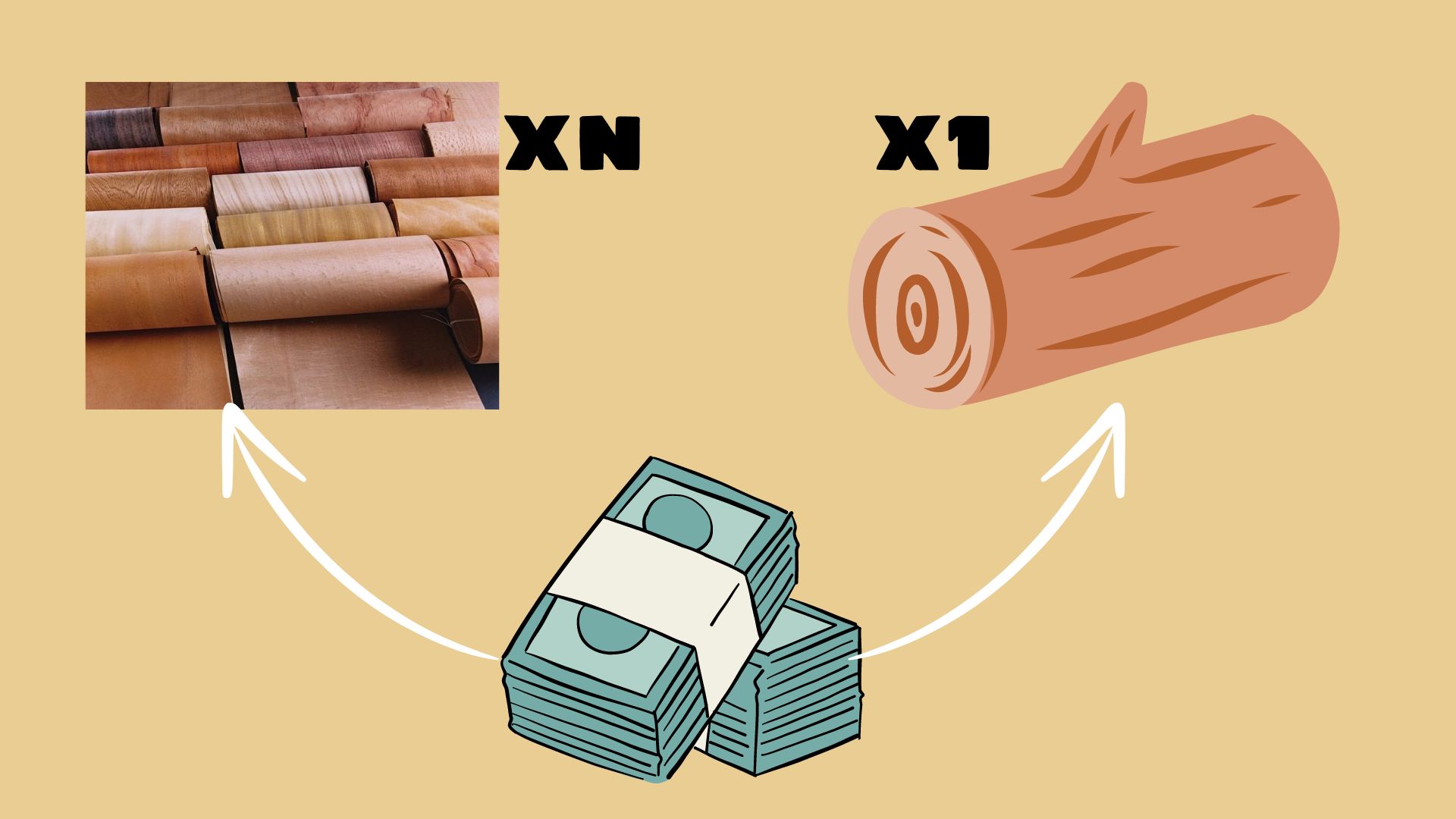 Gỗ veneer trong thiết kế phòng khách